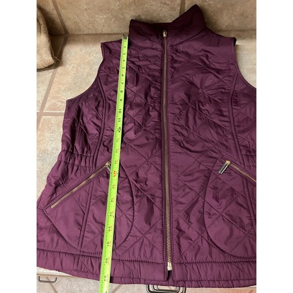Talbots Quilted Purple Vest Small Gold Zipper Preppy Outdoor - Picture 7 of 10